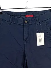 Vorschaubild 2 von Damen Stoffhose Chino Gr. 38 Navy Blau Baumwolle Casual