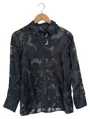 Vorschaubild 1 von Damen Hemdbluse XS Schwarz Modern Abstraktes Muster Langarm