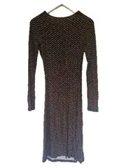 Vorschaubild 2 von Damen Strickkleid Wickelkleid Braun Gemustert Gr. 36 S