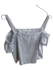 Vorschaubild 1 von Damen Bluse Carmen-Ausschnitt Gestreift Weiß Gr. 38, M
