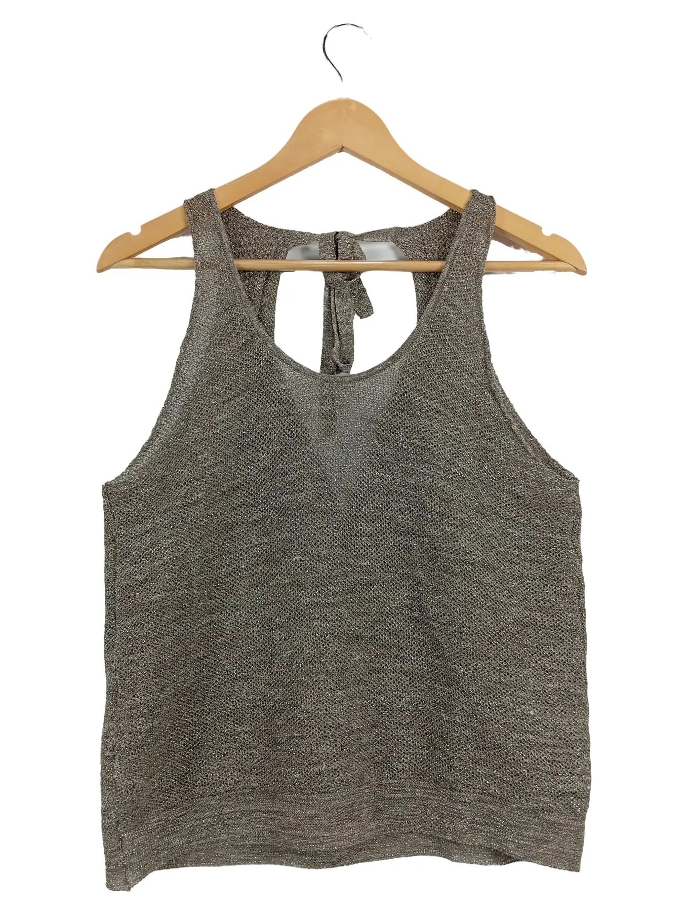 SITA MURT Damen Tank Top Glitzer Oberteil Ärmellos Gr. 40 Grau Elegant