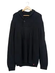 Vorschaubild 1 von EDC Herren Pullover Schalkragen Schwarz XXL Baumwolle Strick