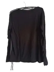 Vorschaubild 5 von Langarmshirt Damen Gr. 38/M Schwarz Casual Polyester