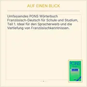 Vorschaubild 3 von PONS Französisch Deutsch Wörterbuch Teil 1 Schule Studium TB