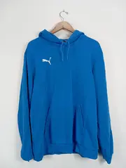 Vorschaubild 2 von Herren Kapuzenpullover Hoodie Blau Sportlich Logo Print Baumwolle UNI