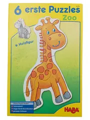 Vorschaubild 1 von Steckpuzzle Giraffen Zoo 6 Teile Holz Kinder Feinmotorik Auge-Hand