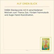 Vorschaubild 5 von Steckpuzzle Giraffen Zoo 6 Teile Holz Kinder Feinmotorik Auge-Hand