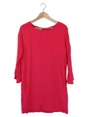 Vorschaubild 1 von Damen Blusenkleid Gr. 42/XL Rot Elegant Klassisch Acetat Viskose
