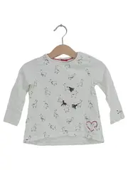 Vorschaubild 1 von Langarmshirt Tiermotiv Pailletten Häkelei Weiß Gr. 80