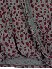 Vorschaubild 3 von Damen Bluse Wickelshirt S/M Leopardenmuster Grau Rot 3/4-Arm