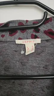 Vorschaubild 4 von Damen Bluse Wickelshirt S/M Leopardenmuster Grau Rot 3/4-Arm