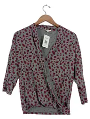 Vorschaubild 1 von Damen Bluse Wickelshirt S/M Leopardenmuster Grau Rot 3/4-Arm