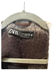 Vorschaubild 5 von Damen Poncho Kariert Braun Grau Fransen Wolle Gr. M