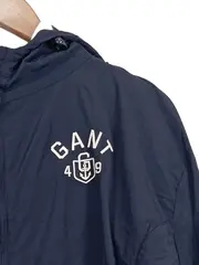 Vorschaubild 3 von Herren Leichte Jacke Blau Gr. 52/XL Casual Logo-Print Kapuze