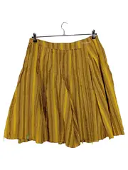 Vorschaubild 1 von Skunkfunk Faltenrock Damen Größe 42 Braun Gestreift Casual Midirock