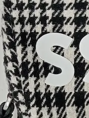 Vorschaubild 4 von Umhängetasche Houndstooth Muster Wolle Schwarz Weiß Damen