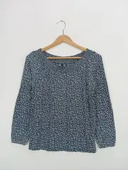 Vorschaubild 2 von Kinder Langarmshirt Gr. 164 Blau Casual Blumenmuster