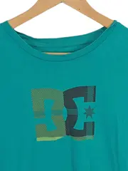 Vorschaubild 3 von Damen T-Shirt Türkis Gr. 38/M Casual Logo-Print Kurzarm