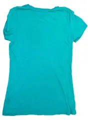 Vorschaubild 2 von Damen T-Shirt Türkis Gr. 38/M Casual Logo-Print Kurzarm