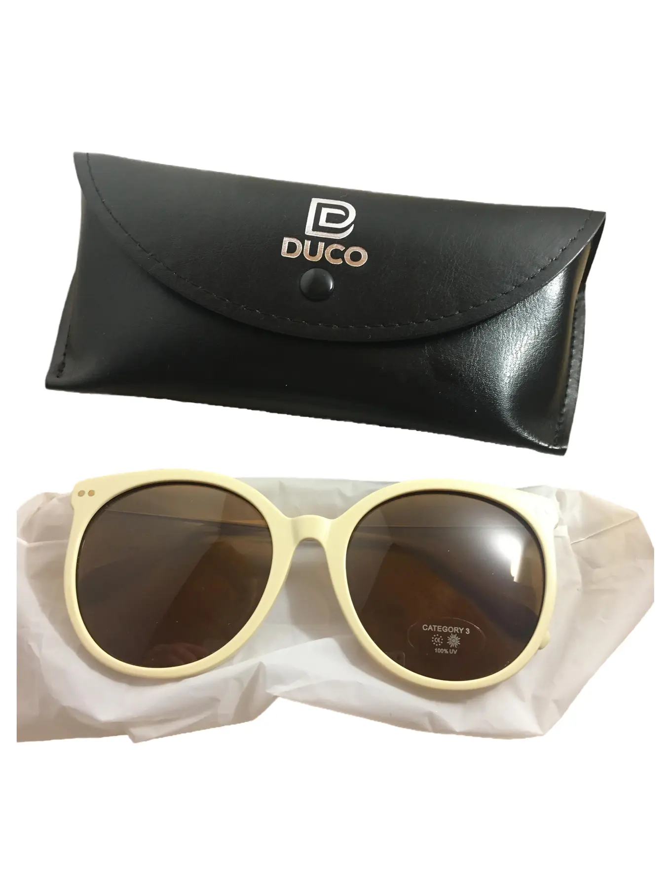 DUCO Runde Damen Sonnenbrille Retro Metall Kunststoff UV-Schutz 5.5cm