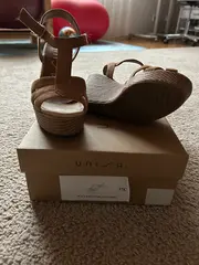 Vorschaubild 4 von Keilabsatz Sandalen Damen Gr. 37 Braun Wildleder Wedges