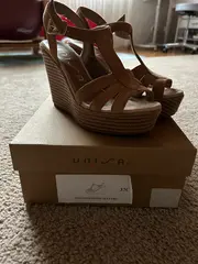 Vorschaubild 3 von Keilabsatz Sandalen Damen Gr. 37 Braun Wildleder Wedges