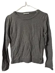 Vorschaubild 1 von EDC Damen Langarmshirt Grau Gr. 34/XS Casual Baumwolle Viskose