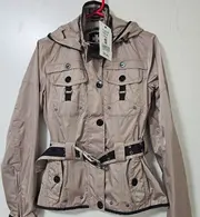 Vorschaubild 6 von Damen Outdoorjacke Beige Gr. S mit Kapuze & Gürtel NEU