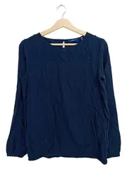 Vorschaubild 1 von Damen Hemdbluse Gr. 36 Blau Casual Langarm Viskose Punkte