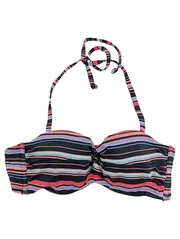 Vorschaubild 1 von Damen Bikini Oberteil Bandeau Gestreift Mehrfarbig Gr. 34A