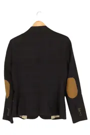 Vorschaubild 2 von Damen Blazer Schwarz Kariert Ellenbogen-Patches Business Gr. 40/L