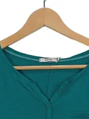 Vorschaubild 3 von CECIL Damen T-Shirt Gr. M Petrol Kurzarm V-Ausschnitt Casual