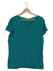 Vorschaubild 1 von CECIL Damen T-Shirt Gr. M Petrol Kurzarm V-Ausschnitt Casual