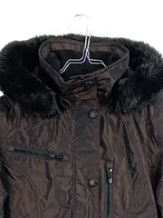 Vorschaubild 2 von Damen Winterjacke Parka Fellkapuze Braun Gr. S/36