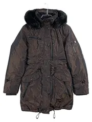 Vorschaubild 1 von Damen Winterjacke Parka Fellkapuze Braun Gr. S/36