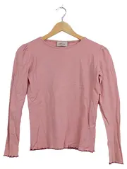 Vorschaubild 3 von Langarmshirt Mädchen Gr. 152/158 Rosa Puffärmel Rüschensaum