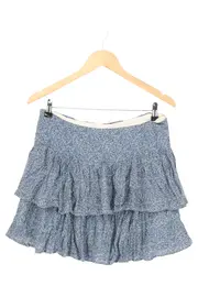 Vorschaubild 2 von Damen Volantrock Gr. 38;M Blau Blumenmuster Bohème Minirock