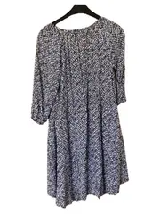 Vorschaubild 3 von Blusenkleid Damen Gr. 36 S Blau Weiß Gemustert Viskose