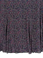 Vorschaubild 3 von Damen Faltenrock Blumenmuster Midirock Mehrfarbig Gr. 42 XL