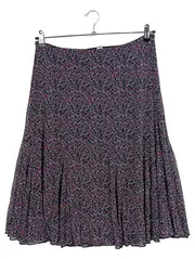 Vorschaubild 1 von Damen Faltenrock Blumenmuster Midirock Mehrfarbig Gr. 42 XL