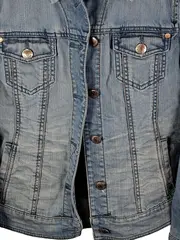 Vorschaubild 4 von Jeansjacke Damen Gr. XL Blau Baumwolle Casual Knopfleiste