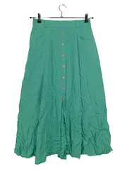 Vorschaubild 1 von Damen A-Linienrock Gr. 40 L Türkis Maxirock Casual Knopfleiste