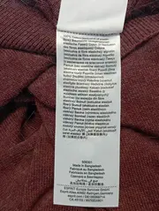 Vorschaubild 3 von Pullover Damen Gr. 40/L Rot V-Ausschnitt Casual Baumwolle