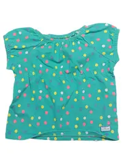 Vorschaubild 1 von Kinder Mädchen T-Shirt Gr. 56 Türkis Farbenfroh mit Punkten