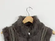 Vorschaubild 3 von Damen Fellweste Kunstpelz Zopfmuster Gr. 34/S Grau Elegant