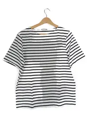 Vorschaubild 1 von Damen Ringelshirt T-Shirt Gr. 36/S Weiß Gestreift