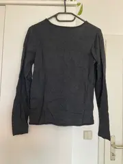 Vorschaubild 2 von Damen Pullover Gr. 36/S Grau Casual V-Ausschnitt Langarm