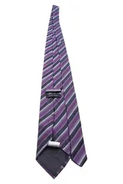 Vorschaubild 2 von Herren Krawatte Lila Gestreift Business Seide Elegant