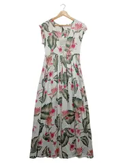 Vorschaubild 1 von Damen Sommerkleid Blumenmuster Gr. 38/M Mehrfarbig Maxikleid