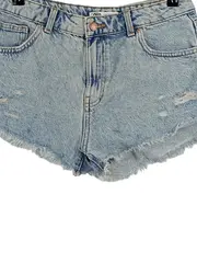 Vorschaubild 2 von Damen Jeans Shorts Gr. 38 Blau Casual Distressed Fransen